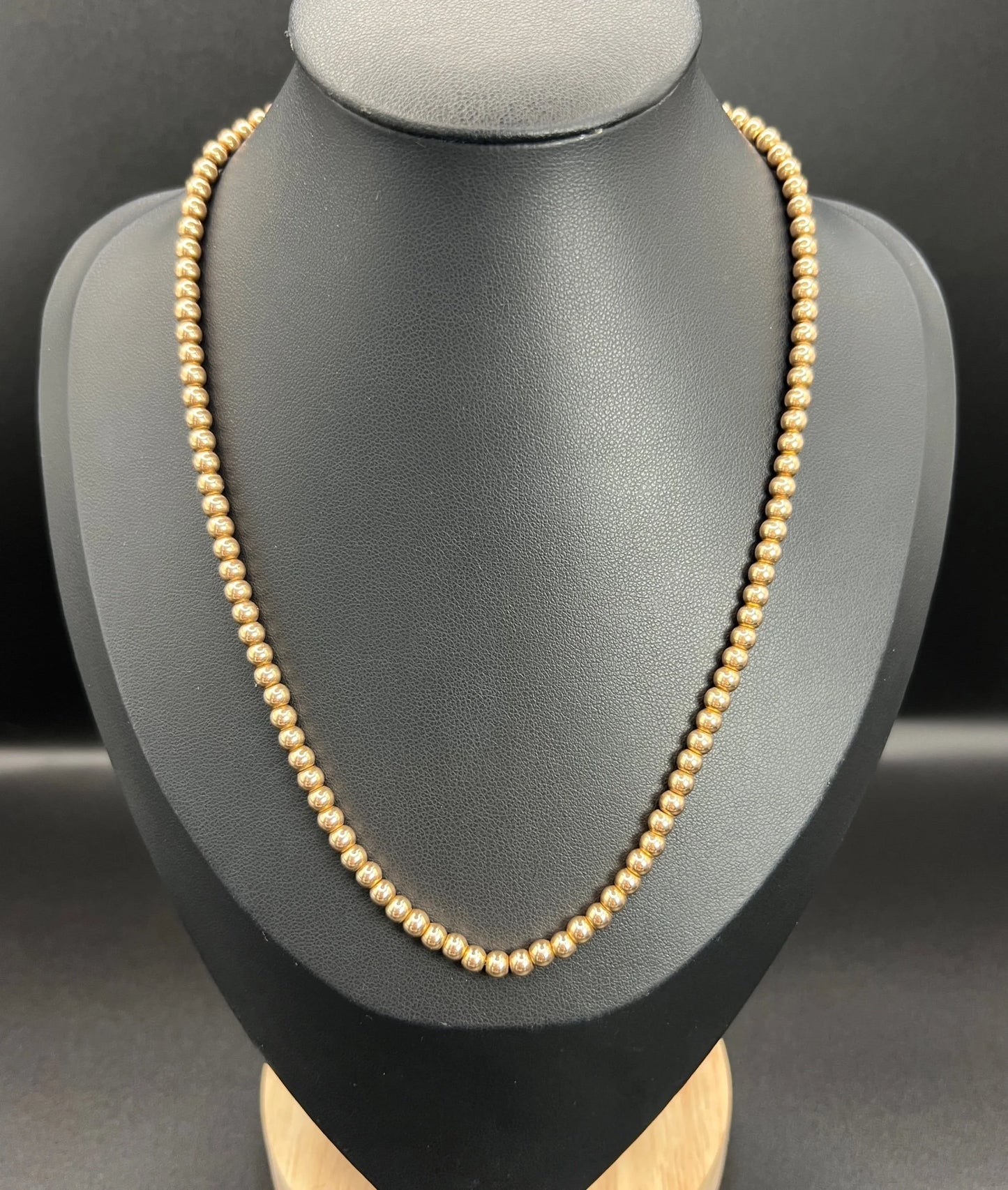 Edwardian 9 Carat Rose Gold Marseille Gold Ball Necklace, Circa 1910