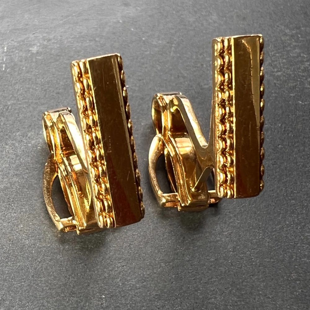 Hermes French 18ct Yellow Gold Stirrup Cufflinks