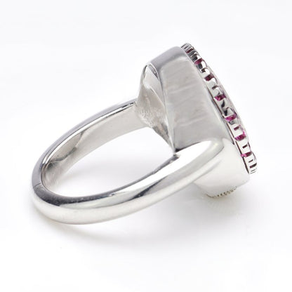Vintage ladies Baume and Mercier Platinum Watch Ring with Rubies