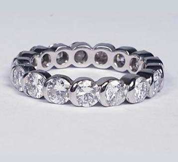 Vintage French 2.5ct Diamond Full Eternity Ring