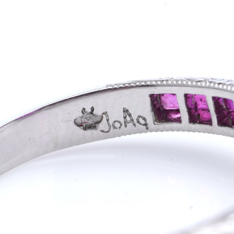 Single Stone 1.26ct Oval Ruby Engagement Ring in Platinum, 1.71 carat total