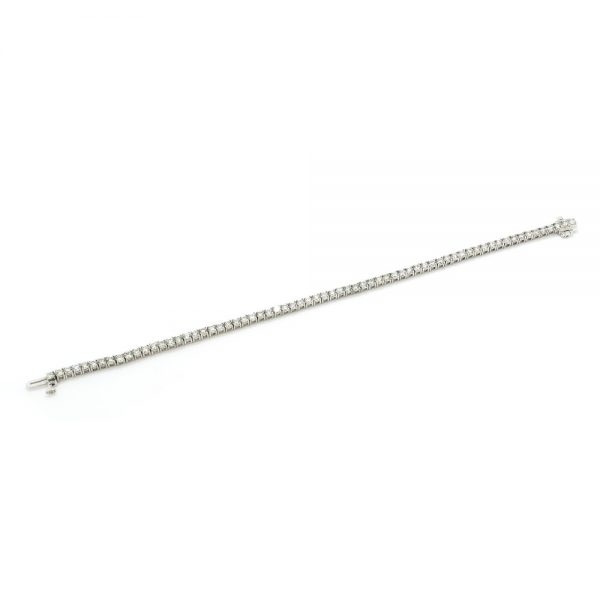 Diamond Line Tennis Bracelet in 18ct White Gold, 4.64 carat total