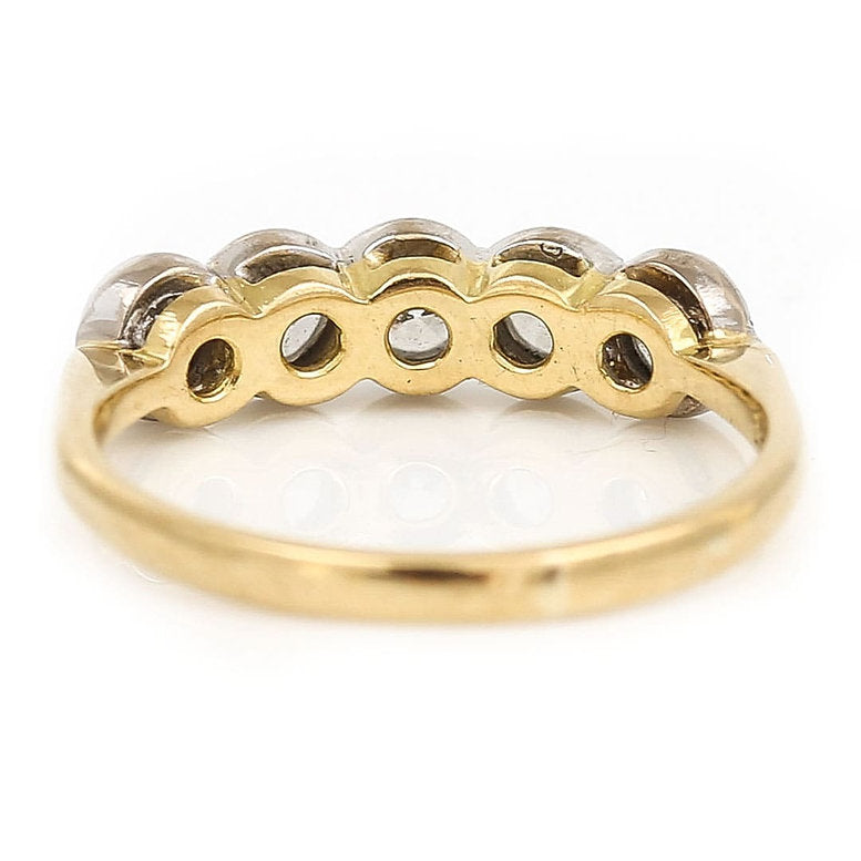Vintage Diamond Five Stone Ring, 0.75 carat total