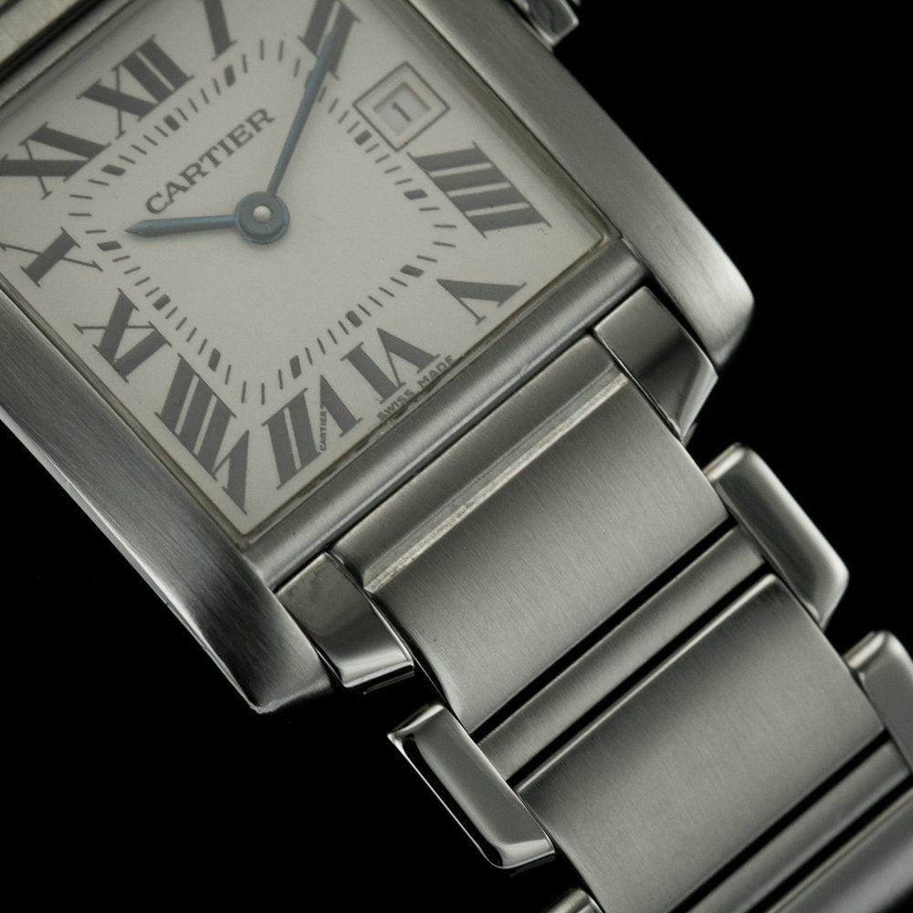 Cartier Tank Francaise Mid Size Stainless Steel W51011Q3 Quartz Watch