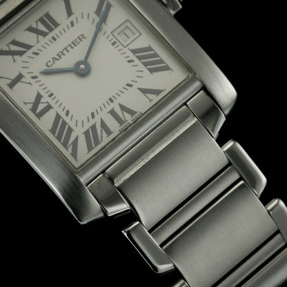 Cartier Tank Francaise Mid Size Stainless Steel W51011Q3 Quartz Watch