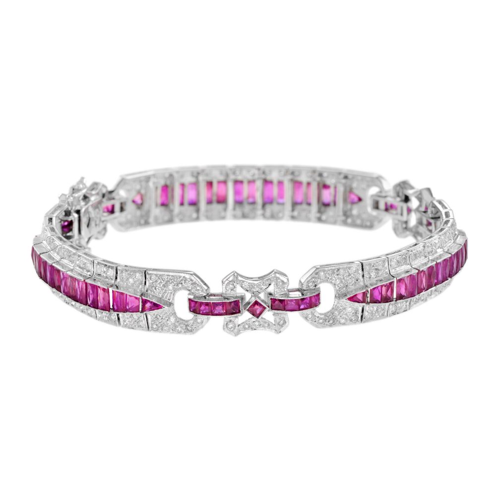 9.76ct Ruby and Diamond Bracelet in 18ct white gold
