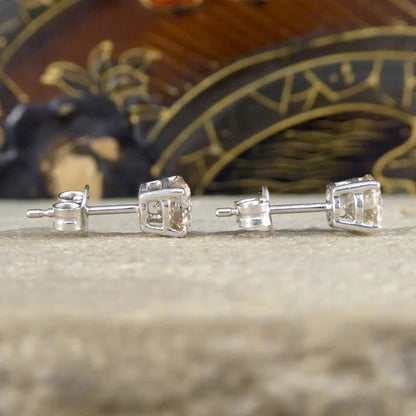 Timeless and Classic Single Stone 1.67ct Diamond Solitaire Stud Earrings