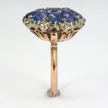 Vintage 8.90ct Sapphire and Diamond Cluster Ring