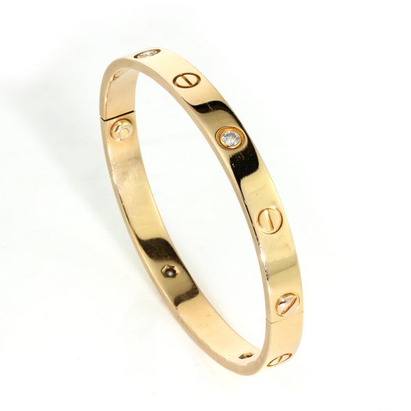 Cartier 18ct Rose Gold Love Bangle Bracelet with Diamonds