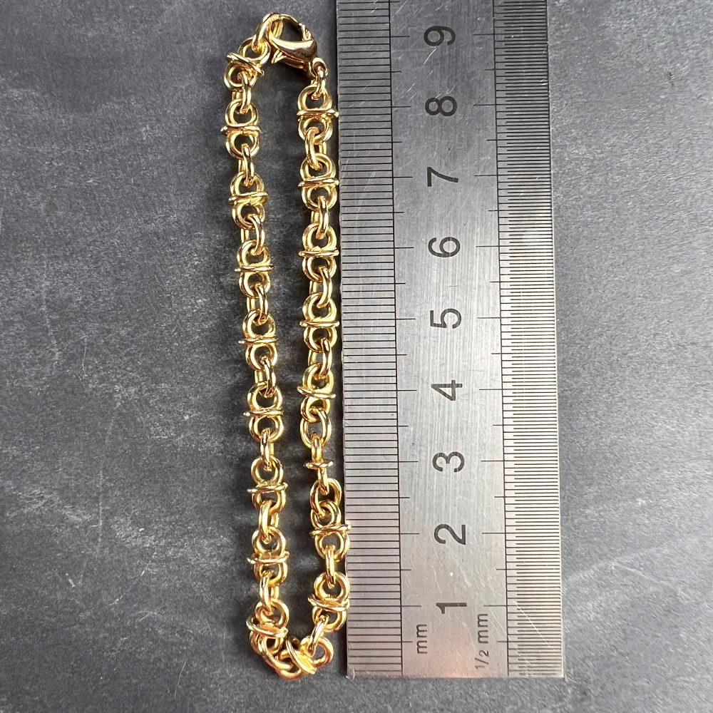 Italian 18ct Yellow Gold Mariner Chain Link Bracelet