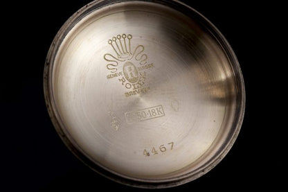 Rolex Oyster Perpetual 4467 18ct Rose Gold Bubble Back Automatic Chronometer, with box and papers, Circa 1947