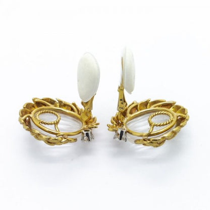 David Webb Rock Crystal, Diamond and Gold Earrings