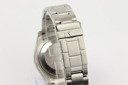 Rolex Yacht Master Midsize 35mm Stainless Steel with Platinum Insert, Ref 168622, silver dial, white hour markers, date indicator, bi-directional rotating bezel with platinum insert, automatic movement, stainless steel Oyster bracelet strap