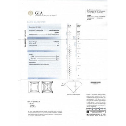 1.03ct Princess Cut Diamond Engagement Ring