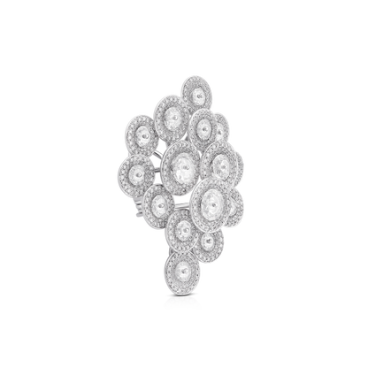 Contemporary Diamond Cluster Brooch; set with 3.82cts custom manufactured rondelle diamonds and a staggering 1140 round brilliant-cut diamonds