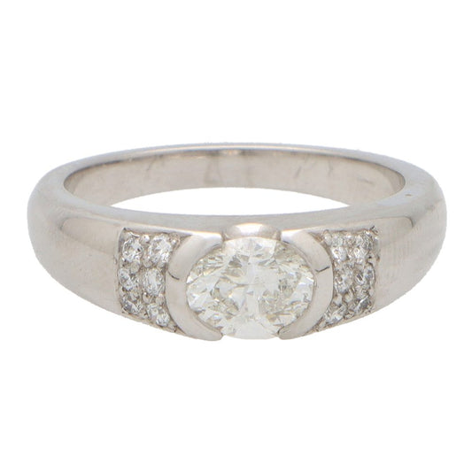 Contemporary 0.74ct Oval Diamond Ring