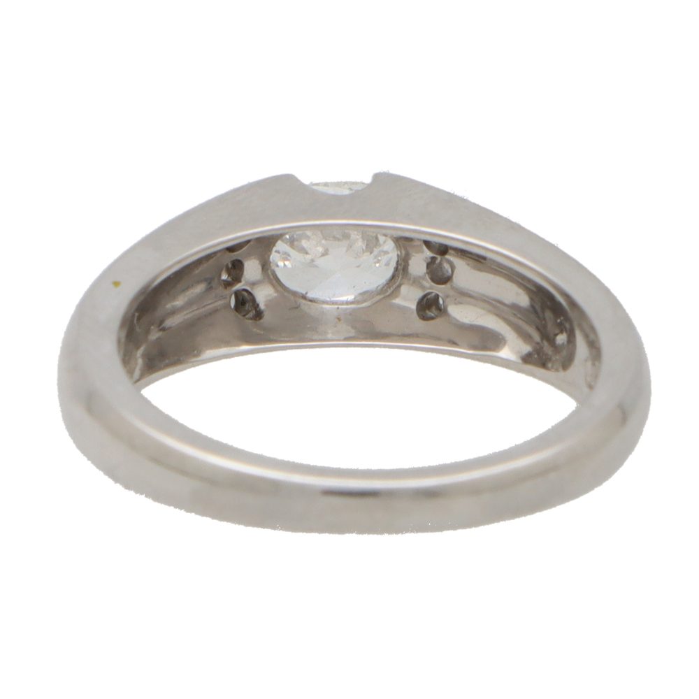 Contemporary 0.74ct Oval Diamond Bombe Ring