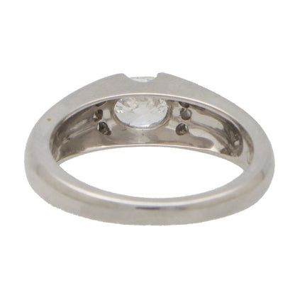 Contemporary 0.74ct Oval Diamond Bombe Ring