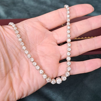 Antique old cut Diamond riviere necklace Circa 1880 Line necklace