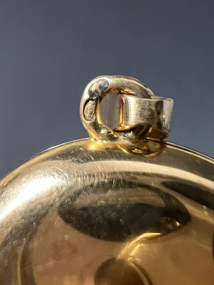 Antique 18 Carat Rose Gold Oval Shaped Locket With Pearl Flower