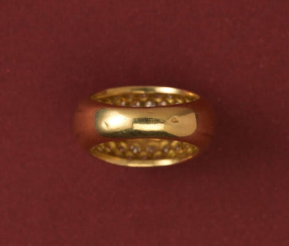 Vintage 3.20ct Diamond Bombe Dress Ring in 18ct Yellow Gold