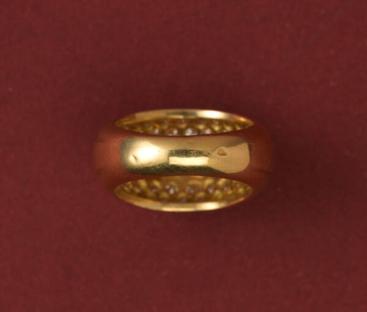 Vintage 3.20ct Diamond Bombe Dress Ring in 18ct Yellow Gold