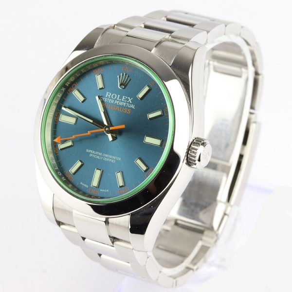 Rolex Milgauss Blue Dial 40mm Stainless Steel Automatic, Box and Papers