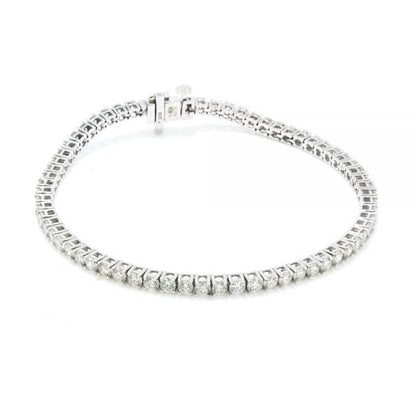 Diamond Line Tennis Bracelet in 18ct White Gold, 4.64 carat total