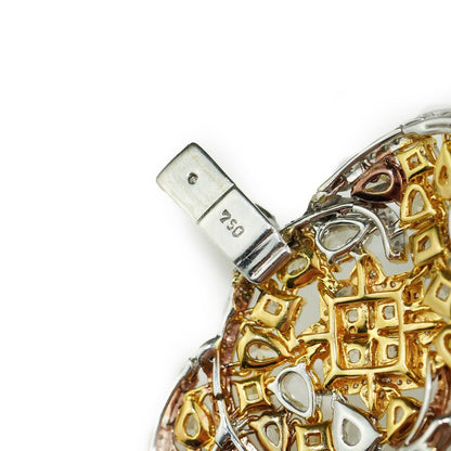 Fine Fancy Yellow Diamond Cuff Bracelet in Tri Colour Gold, 57.80 carats