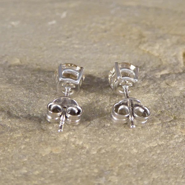 Timeless and Classic Single Stone 1.67ct Diamond Solitaire Stud Earrings