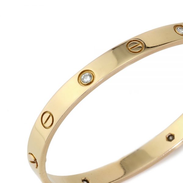 Cartier 18ct Rose Gold Love Bangle Bracelet with Diamonds