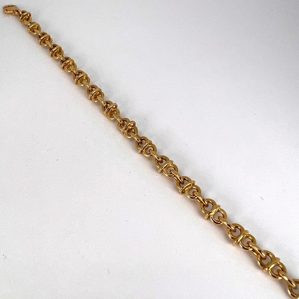 Italian 18ct Yellow Gold Mariner Chain Link Bracelet