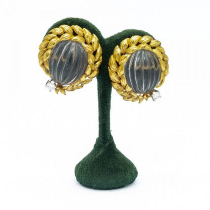 David Webb Rock Crystal Earrings