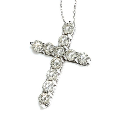 Tiffany and Co Diamond Cross Pendant with Box, 2.20 carats