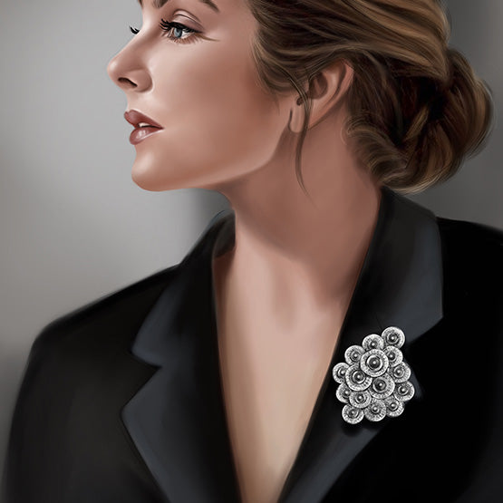 Contemporary Diamond Cluster Brooch; set with 3.82cts custom manufactured rondelle diamonds and a staggering 1140 round brilliant-cut diamonds