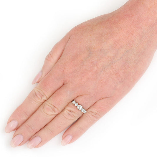 Victorian Antique Old Mine Cut Diamond Five Stone Ring