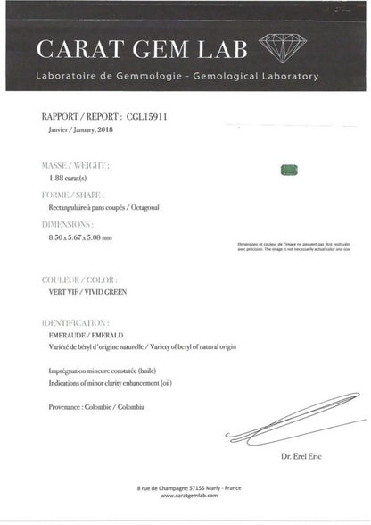 1.88ct Colombian Emerald and Diamond Cluster Ring