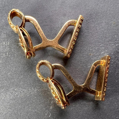 Hermes French 18ct Yellow Gold Stirrup Cufflinks