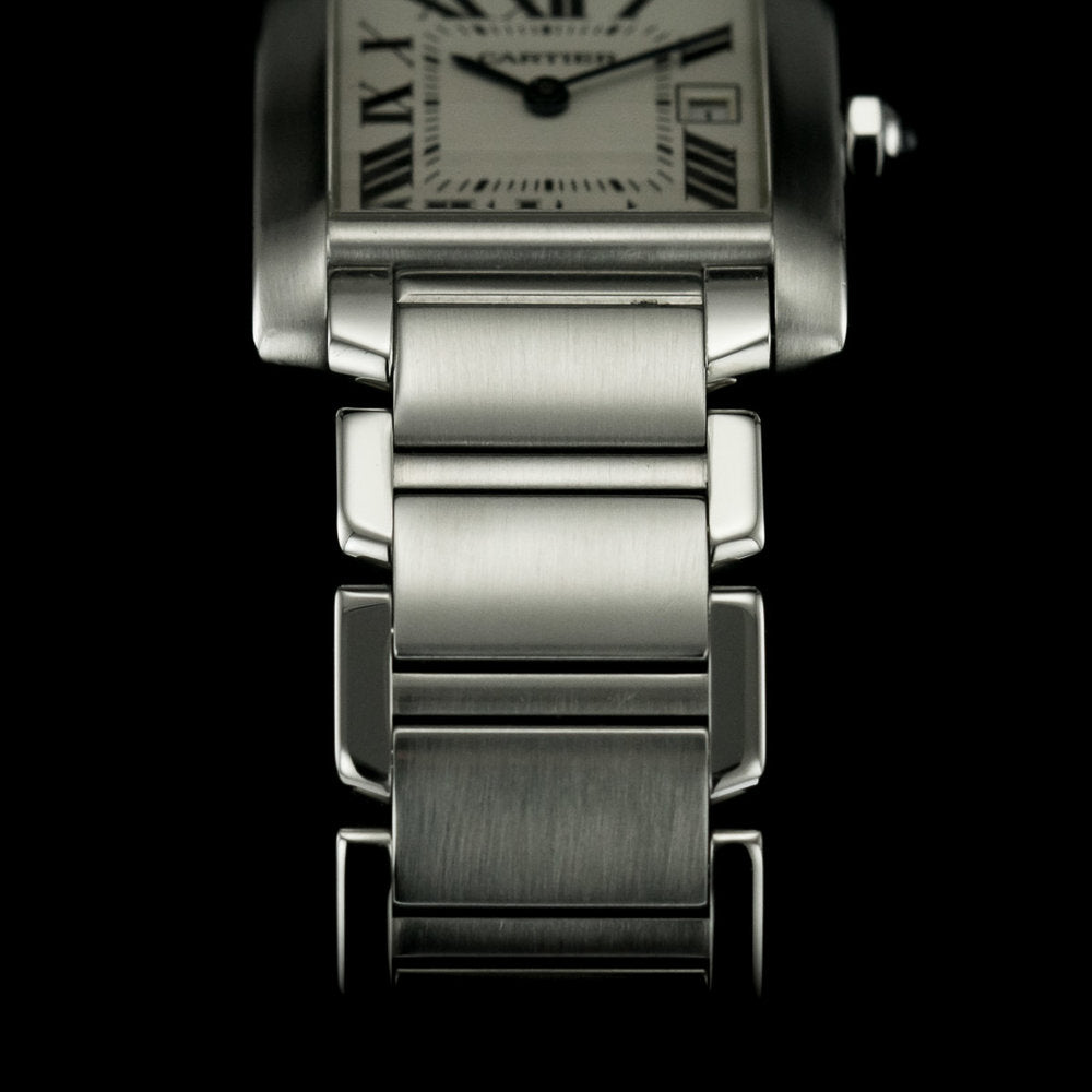 Cartier Tank Francaise Mid Size Stainless Steel W51011Q3 Quartz Watch