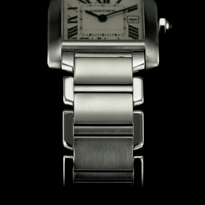 Cartier Tank Francaise Mid Size Stainless Steel W51011Q3 Quartz Watch