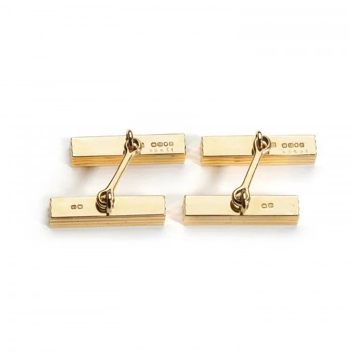 Vintage Cartier 18ct Gold Bar Cufflinks, London 1957