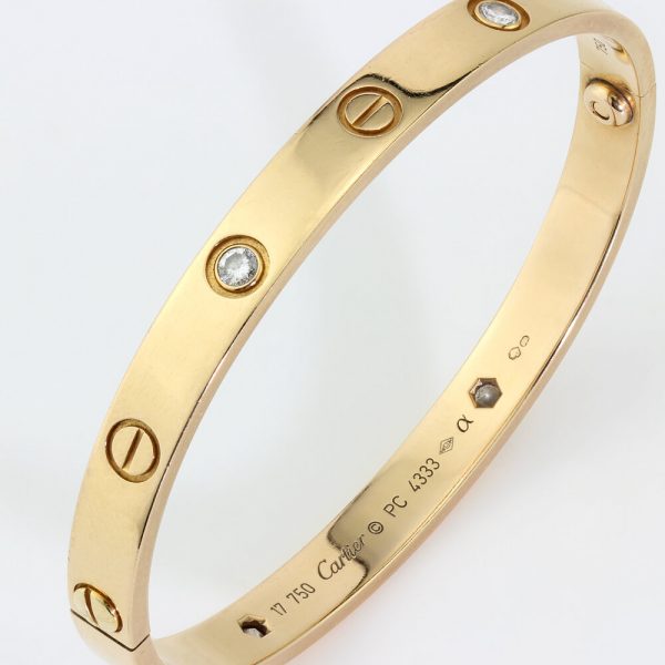 Cartier 18ct Rose Gold Love Bangle Bracelet with Diamonds