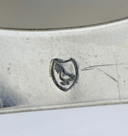 Art Deco Style Vintage Omega Table Desk Clock; black square dial with golden Roman numeral markers and hands, 8-day movement