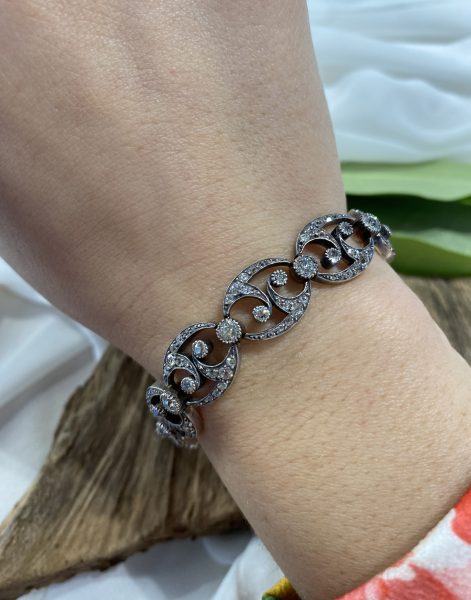 Antique 7ct Old Cut Diamond Bracelet