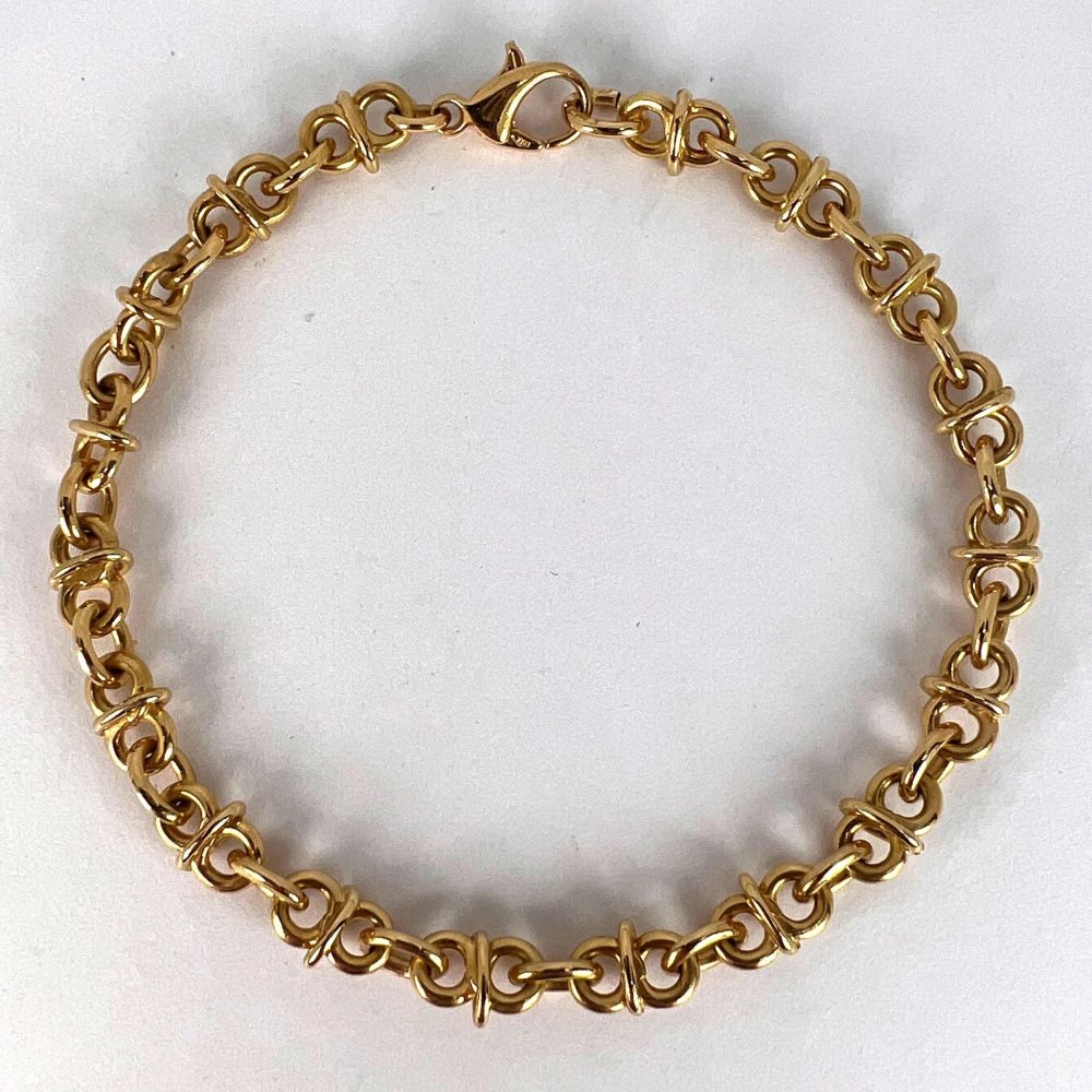 Italian 18ct Yellow Gold Mariner Chain Link Bracelet