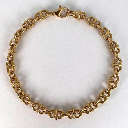 Italian 18ct Yellow Gold Mariner Chain Link Bracelet