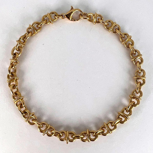 Italian 18ct Yellow Gold Mariner Chain Link Bracelet