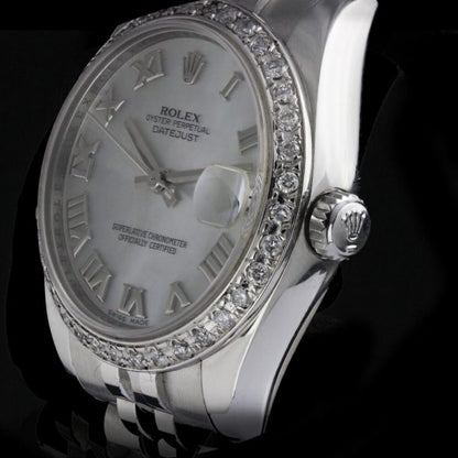 Rolex Lady Datejust Watch with Mother of Pearl Dial and Diamond Bezel