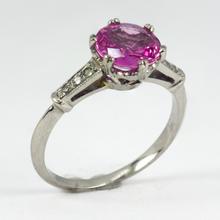 Pink Sapphire, Diamond and Platinum Solitaire Ring, 1.45 carats