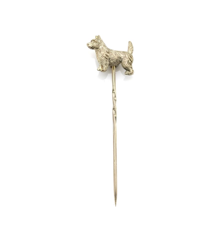 Antique Edwardian Scottish terrier tie pin